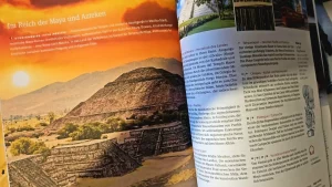 Foto von einem Text über Mexiko im Ö1-Reisekatalog 2025